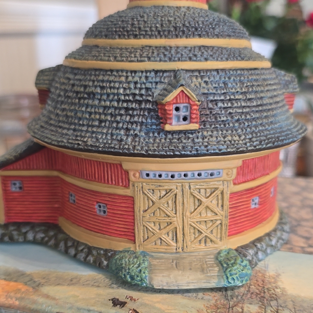 Red and Yellow Decorative Dome with Textured Accents